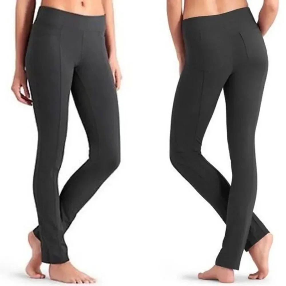 Athleta Metro Leggings Size XS Front & Back Pockets Stretch Gray